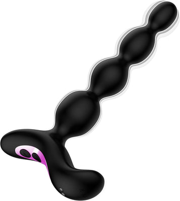 Shkanla Perles Anales Vibrantes pour Hommes Femmes Couples, Plug Anal Sex Toýs Vibromasseurs avec 10 Modes de Vibration, Rechargeable Stimulateur de Point G Masseur de Prostate Gode Anal en Silicone