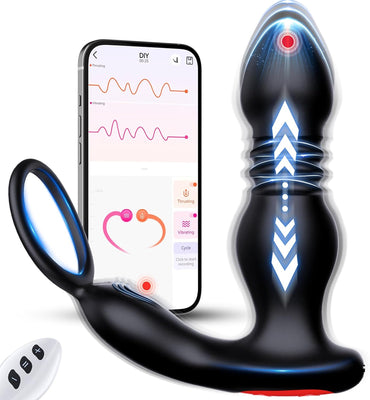 Sex Toys Anals Vibromasseurs, 3 EN 1 Masseurs de Prostate Vibrant Plug Anal Sextoy Homme Sex Stimulateur Gode Sex Toys avec Anneau Vibrant, AI-Chat APP Télécommandé Sex Toýs Jouet Sexualité Couple