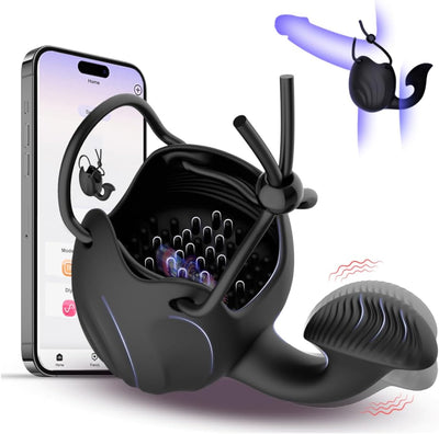 Sex Toýs Homme Vibromasseur Masseurs de Prostate Anal Plug Anneau Pénien Retardateur 10 Mode Entraînement du Gland éjaculation Retardée Stimulateur Testiculaire Convient aux Hommes et aux Femmes