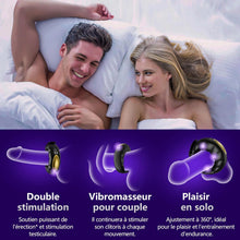 Load image into Gallery viewer, Anneau Vibrant Pénis Homme Sex Toys - App Vibromasseur Cockringe Hommes Reglable,Sex Toýs Homme Anneaux de Pénis avec 10 Modes de Vibration,Sextoy Objet Sexuelle Adulte Couple pour faire L'amour