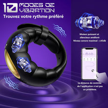 Load image into Gallery viewer, Anneau Vibrant Pénis Homme Sex Toys - App Vibromasseur Cockringe Hommes Reglable,Sex Toýs Homme Anneaux de Pénis avec 10 Modes de Vibration,Sextoy Objet Sexuelle Adulte Couple pour faire L'amour