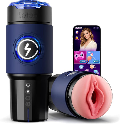 Masturbateur interactif à IA à 360° à chauffage rapide pour hommes, masturbation masculine : jouet sexuel à 5 niveaux d'intensité avec fonction télescopique, insert réaliste amovible