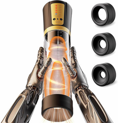 Pompes à Pénis Masturbateur Sex Toýs Homme - Masturbâteur Homme Mains Libres avec 5 Succions et 6 Anneaux Péniens, Pompe a Penisse Électrique pour Agrandir son Pénis Masturbateurs Masculins Sex Toys